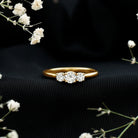 Brilliant Cut Moissanite 3 Stone Promise Ring for Women D-VS1 - Rosec Jewels