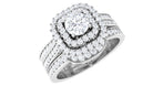 Zircon Statement Bridal Ring Set of 3 AAAA - Rosec Jewels