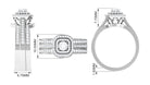 Zircon Statement Bridal Ring Set of 3 AAAA - Rosec Jewels