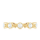 Certified Moissanite Stackable Wedding Band in Bezel Setting D-VS1 - Rosec Jewels
