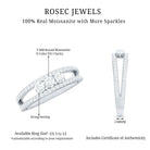 Certified Moissanite 3 Stone Anniversary Ring for Women D-VS1 - Rosec Jewels
