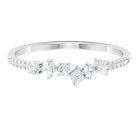 Princess and Round Cut Moissanite Minimal Stackable Ring Moissanite - ( D-VS1 ) - Color and Clarity - Rosec Jewels