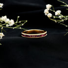 Minimalist Baguette Cut Lab Created Ruby Eternity Ring in Channel Setting AAAA - Rosec Jewels