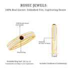 Rosec Jewels-Natural Garnet Diamond Wide Wedding Band