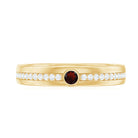 Rosec Jewels-Natural Garnet Diamond Wide Wedding Band