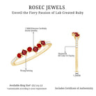 1/2 CT Lab Grown Ruby and Diamond Minimal Ring AAAA - Rosec Jewels