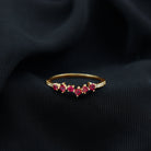 1/2 CT Lab Grown Ruby and Diamond Minimal Ring AAAA - Rosec Jewels