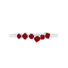 Rosec Jewels-Minimal Ruby Half Eternity Ring with Diamond
