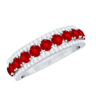 Rosec Jewels-Lab Created Ruby and Diamond Wedding Anniversary Band with Certificate