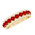 Rosec Jewels-Lab Created Ruby and Diamond Wedding Anniversary Band with Certificate