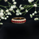 Rosec Jewels-Lab Created Ruby and Diamond Wedding Anniversary Band with Certificate