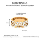 1 CT Designer Moissanite Twisted Wide Wedding Band in Gold Moissanite - ( D-VS1 ) - Color and Clarity - Rosec Jewels