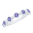 Rosec Jewels-Natural Tanzanite Half Eternity Ring in Bezel Setting
