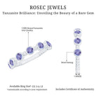 Rosec Jewels-Natural Tanzanite Half Eternity Ring in Bezel Setting