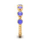 Rosec Jewels-Natural Tanzanite Half Eternity Ring in Bezel Setting