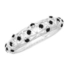 Round Cut Certified Black Onyx Filigree Wedding Band AAA - Rosec Jewels