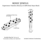 Round Cut Certified Black Onyx Filigree Wedding Band AAA - Rosec Jewels