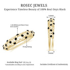 Round Cut Certified Black Onyx Filigree Wedding Band AAA - Rosec Jewels