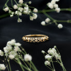 Round Cut Certified Black Onyx Filigree Wedding Band AAA - Rosec Jewels