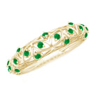 Rosec Jewels-Natural Emerald Filigree Wedding Band for Women