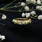 Rosec Jewels-Natural Emerald Filigree Wedding Band for Women