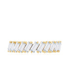 Certified Moissanite Baguette Cut Half Eternity Ring D-VS1 - Rosec Jewels