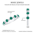 Bezel Set Lab Grown Emerald 7 Stone Half Eternity Ring with Certificate AAAA - Rosec Jewels