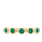 Bezel Set Lab Grown Emerald 7 Stone Half Eternity Ring with Certificate AAAA - Rosec Jewels