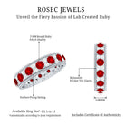 Round Cut Lab Created Ruby and Diamond Wedding Band AAAA - Rosec Jewels