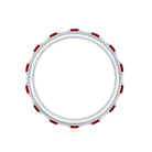 Round Cut Lab Created Ruby and Diamond Wedding Band AAAA - Rosec Jewels