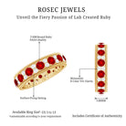 Round Cut Lab Created Ruby and Diamond Wedding Band AAAA - Rosec Jewels