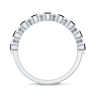 Certified Real Garnet Half Eternity Ring in Bezel Setting AAA - Rosec Jewels