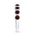Certified Real Garnet Half Eternity Ring in Bezel Setting AAA - Rosec Jewels