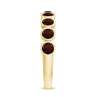 Certified Real Garnet Half Eternity Ring in Bezel Setting AAA - Rosec Jewels