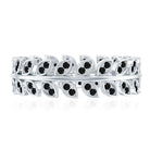 Real Black Onyx Leaf Wedding Band for Women AAA - Rosec Jewels