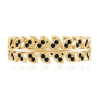 Real Black Onyx Leaf Wedding Band for Women AAA - Rosec Jewels