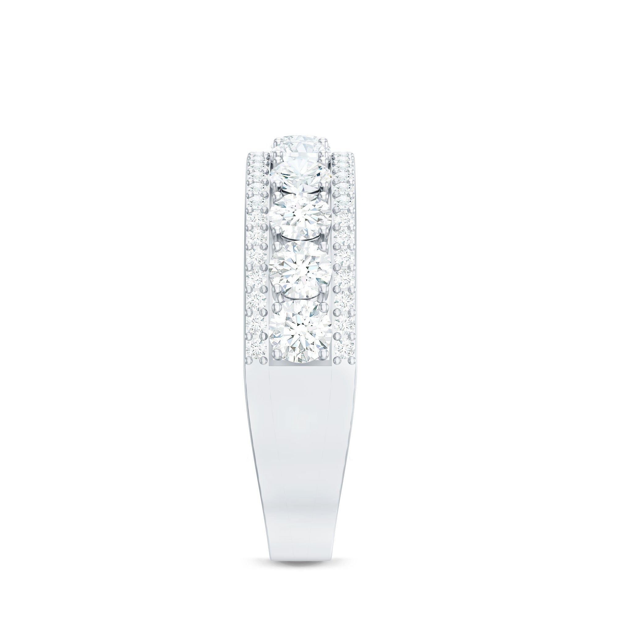 Certified Moissanite Wedding Anniversary Band Ring for Women D-VS1 - Rosec Jewels