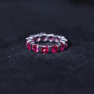 6.5 CT Bar Set Created Ruby Full Eternity Ring AAAA - Rosec Jewels