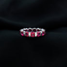 6.5 CT Bar Set Created Ruby Full Eternity Ring AAAA - Rosec Jewels