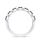 Rosec Jewels-Baguette Cut Lab Grown Black and White Diamond Half Eternity Band