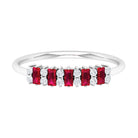 Rosec Jewels-1.75 CT Created Ruby and Diamond Minimal Cluster Ring