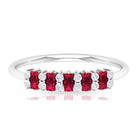 Rosec Jewels-1.75 CT Created Ruby and Diamond Minimal Cluster Ring