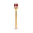 Rosec Jewels-1.75 CT Created Ruby and Diamond Minimal Cluster Ring