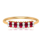 Rosec Jewels-1.75 CT Created Ruby and Diamond Minimal Cluster Ring