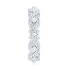 Rosec Jewels-Vintage Inspired Moissanite Beaded Wedding Band