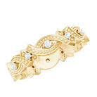 Rosec Jewels-Vintage Inspired Moissanite Beaded Wedding Band