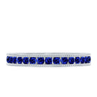 Certified Lab Created Blue Sapphire Full Eternity Ring in Channel Setting AAAA - Rosec Jewels
