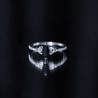 Genuine Black Onyx and Diamond Celtic Design Engagement Ring AAA - Rosec Jewels