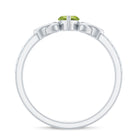 Natural 0.7 Carat Peridot Diamond Marquise Engagement Ring with Celtic Knot AAA - Rosec Jewels