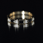 Bar Set Black Onyx and Diamond Half Eternity Wedding Band AAA - Rosec Jewels
